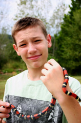 Gabe with Honduran milk snake Papa Lizz -- male  800 width