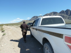 Approaching car in closed area